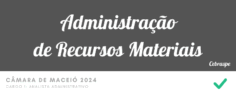 Administração de Recursos Materiais – Questões Certas – Câmara de Maceio 2024 – Analista Administrativo